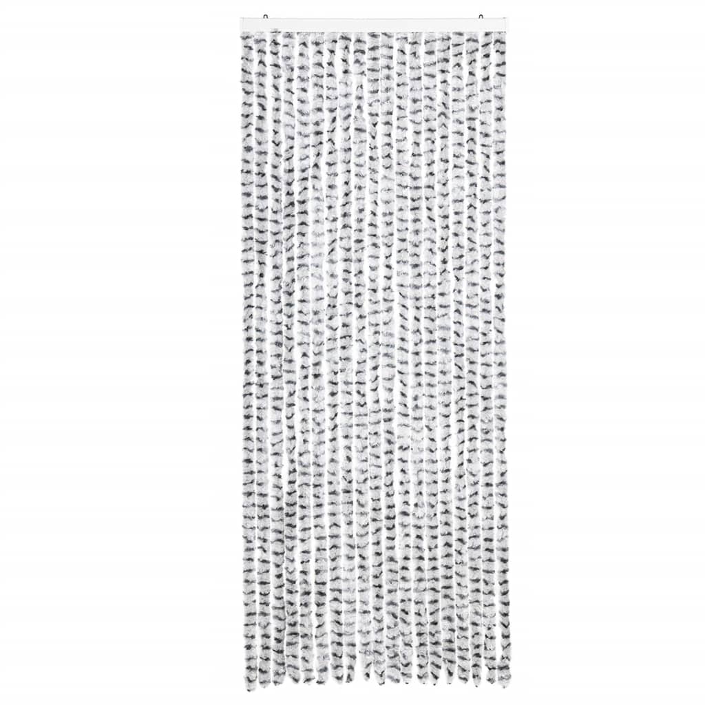 Vliegengordijn 56x200 cm chenille lichtgrijs en donkergrijs