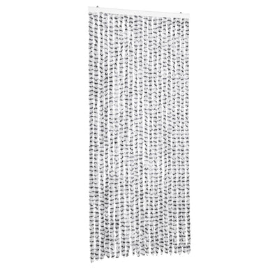 Vliegengordijn 90x200 cm chenille lichtgrijs en donkergrijs