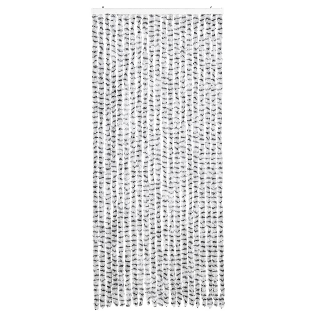 Vliegengordijn 90x200 cm chenille lichtgrijs en donkergrijs