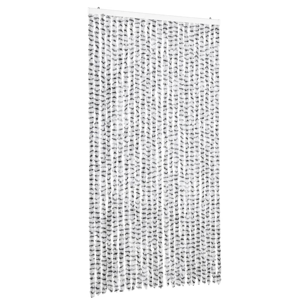 Vliegengordijn 100x200 cm chenille lichtgrijs en donkergrijs