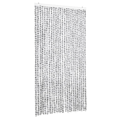Vliegengordijn 100x200 cm chenille lichtgrijs en donkergrijs