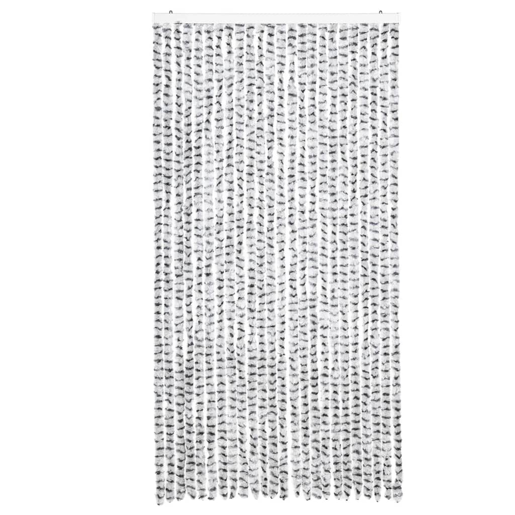 Vliegengordijn 100x200 cm chenille lichtgrijs en donkergrijs