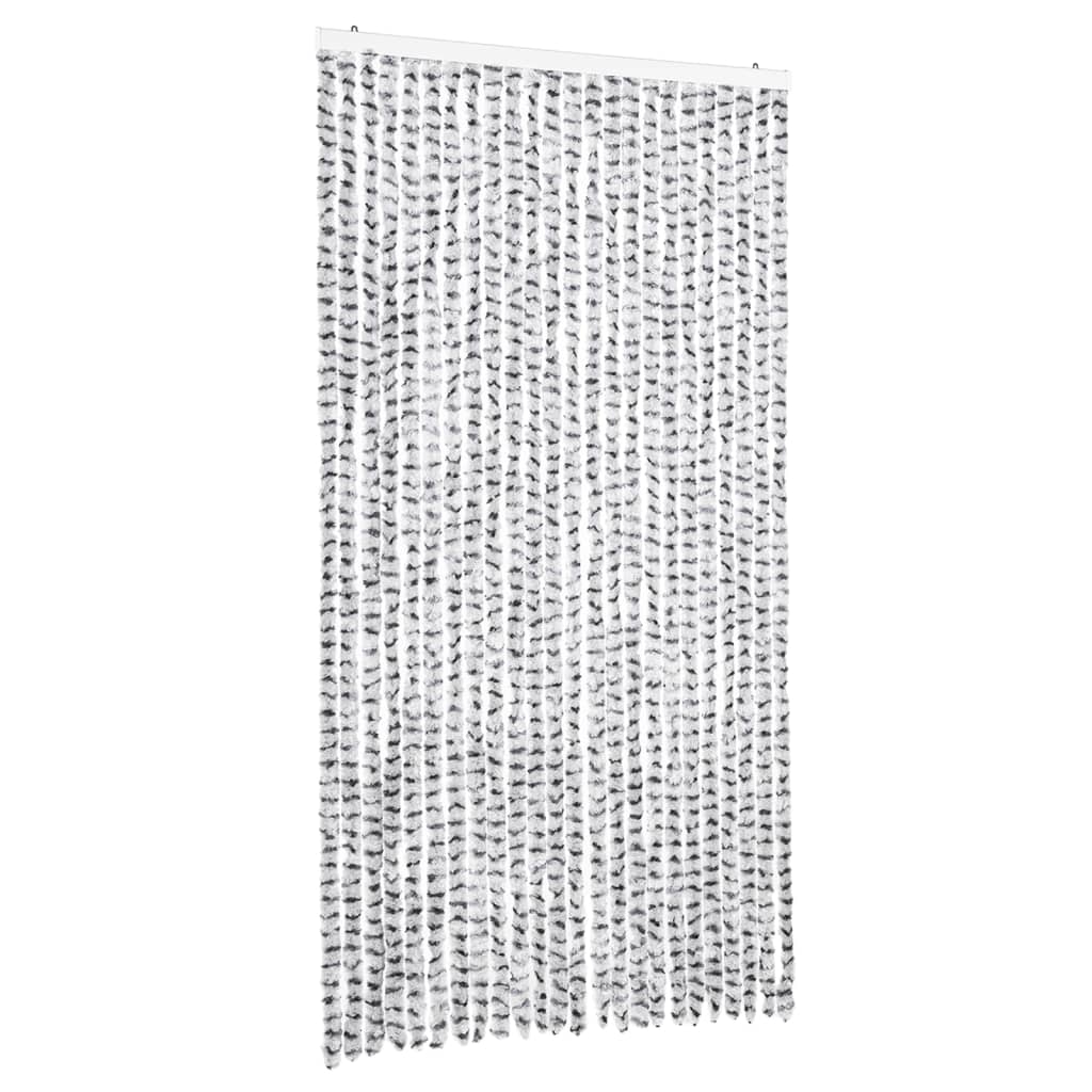 Vliegengordijn 100x230 cm chenille lichtgrijs en donkergrijs