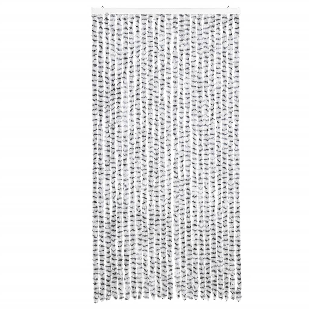 Vliegengordijn 100x230 cm chenille lichtgrijs en donkergrijs