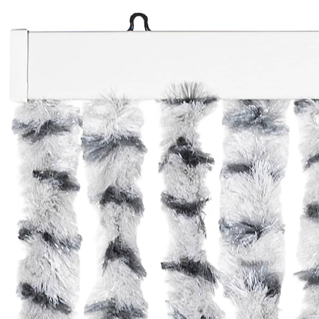 Vliegengordijn 100x230 cm chenille lichtgrijs en donkergrijs