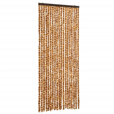 Vliegengordijn 56x200 cm chenille okerkleurig en wit