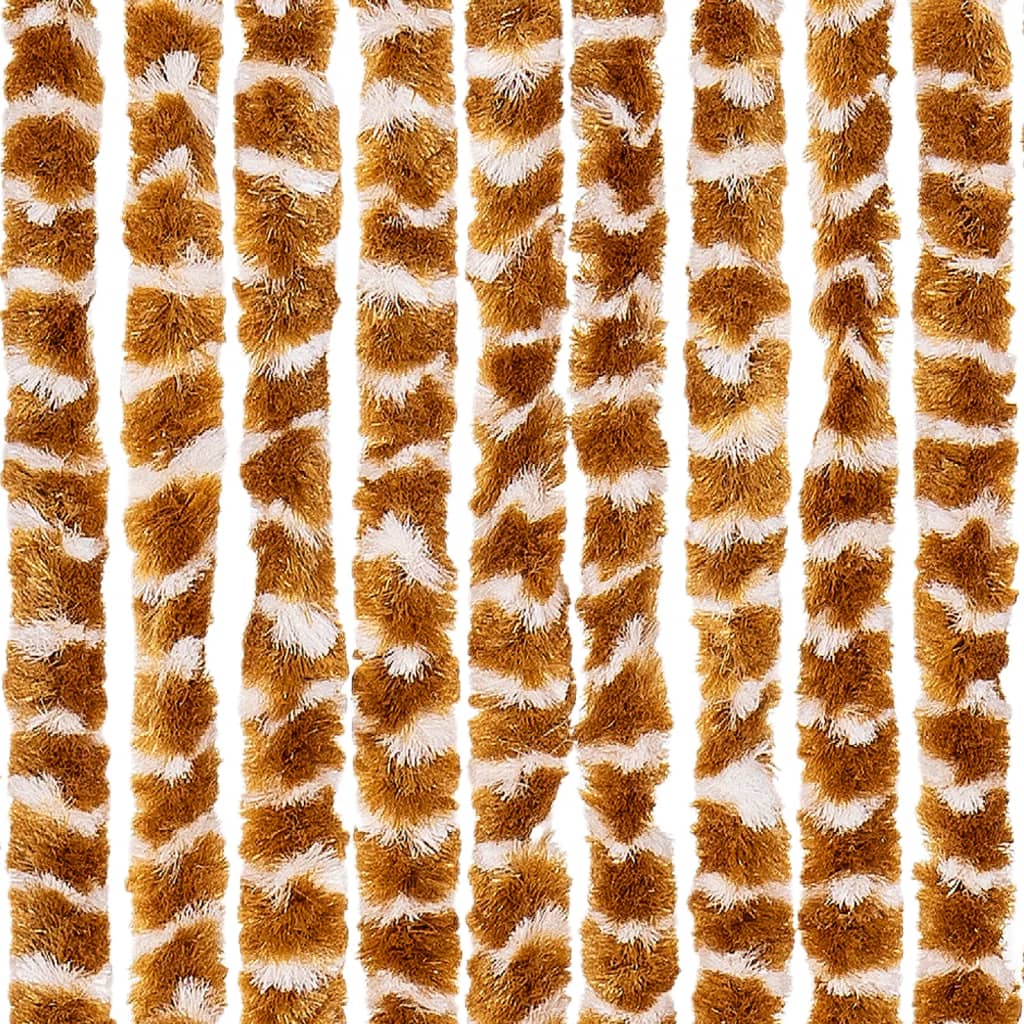 Vliegengordijn 56x200 cm chenille okerkleurig en wit