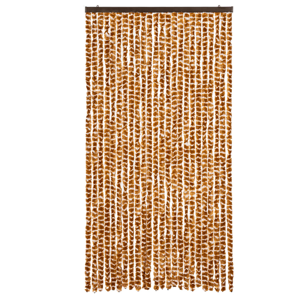 Vliegengordijn 100x200 cm chenille okerkleurig en wit