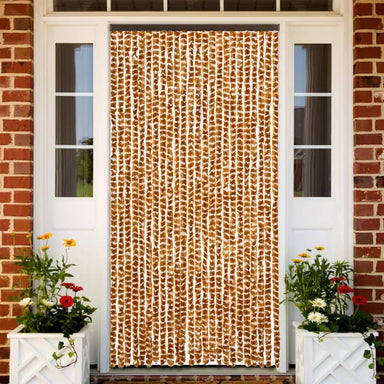 Vliegengordijn 100x200 cm chenille okerkleurig en wit