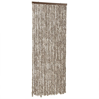 Vliegengordijn 56x200 cm chenille taupe en wit