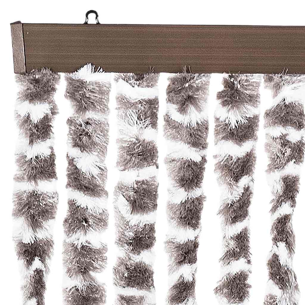 Vliegengordijn 56x200 cm chenille taupe en wit