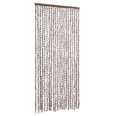 Vliegengordijn 90x200 cm chenille taupe en wit