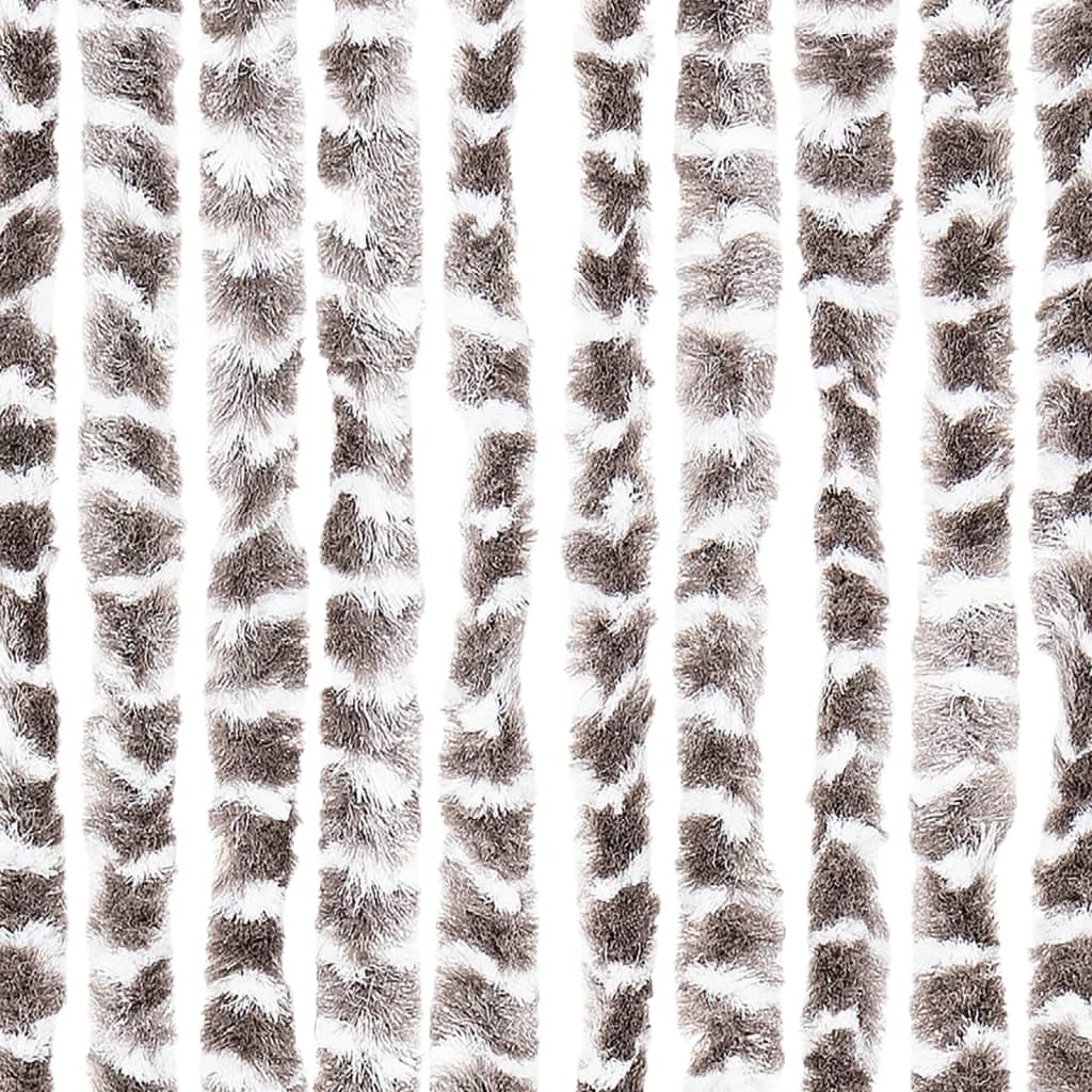 Vliegengordijn 90x200 cm chenille taupe en wit