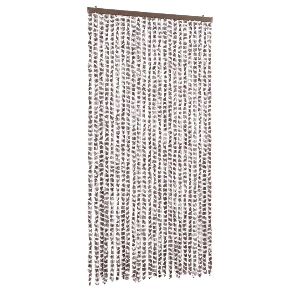 Vliegengordijn 100x200 cm chenille taupe en wit