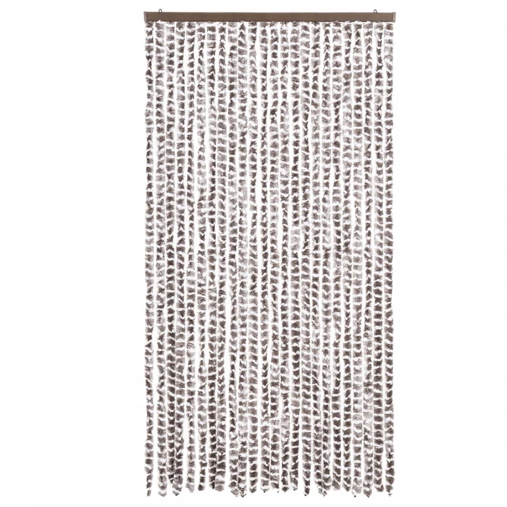 Vliegengordijn 100x200 cm chenille taupe en wit