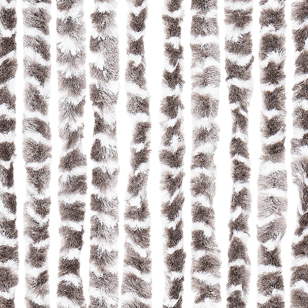 Vliegengordijn 100x200 cm chenille taupe en wit