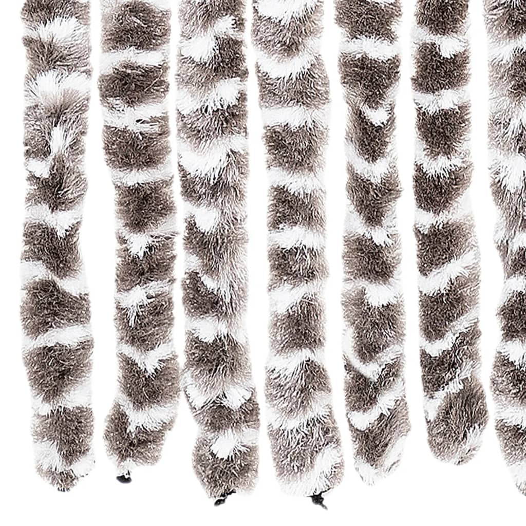 Vliegengordijn 100x200 cm chenille taupe en wit