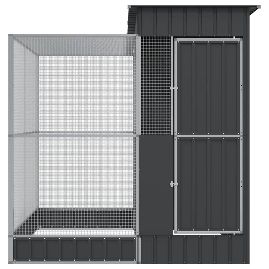 Volière met verlengstuk zilver 209x203x216 cm staal