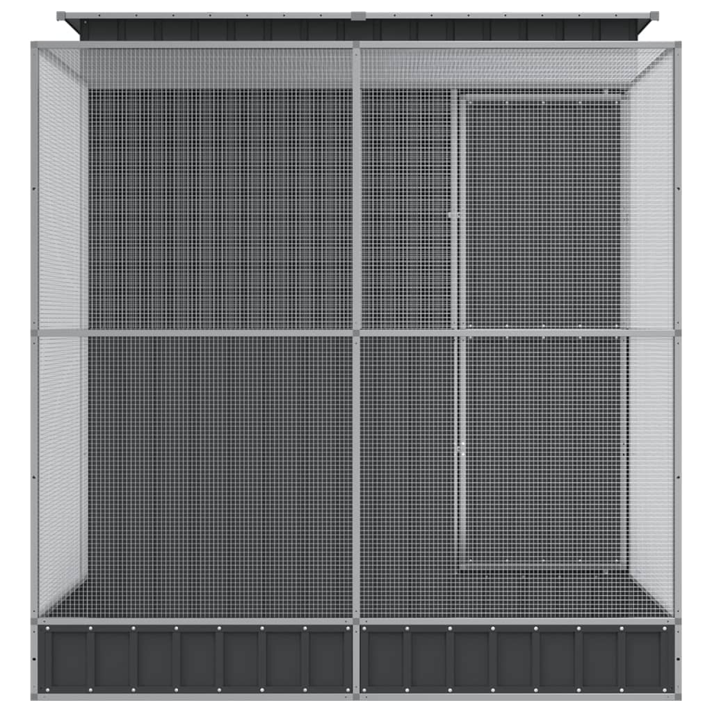 Volière met verlengstuk zilver 209x203x216 cm staal