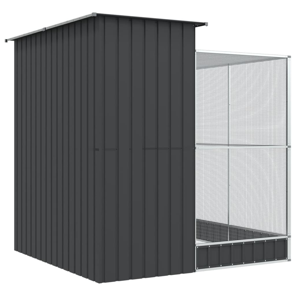 Volière met verlengstuk zilver 209x203x216 cm staal