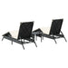 Ligbedden 2 st met tafel poly rattan zwart