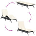 Ligbedden 2 st met tafel poly rattan zwart