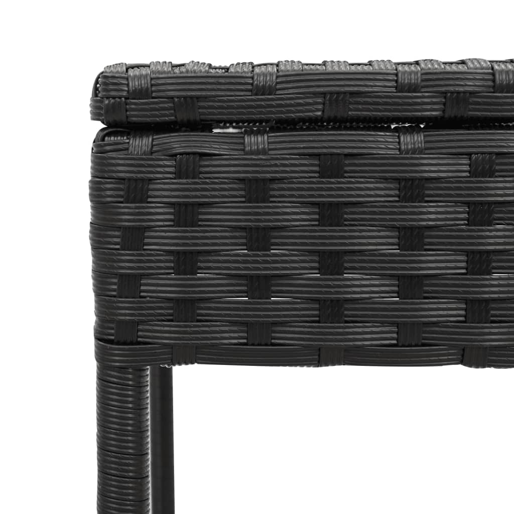 Ligbedden 2 st met tafel poly rattan zwart