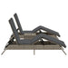 Ligbedden 2 st met tafel poly rattan grijs