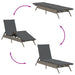 Ligbedden 2 st met tafel poly rattan grijs
