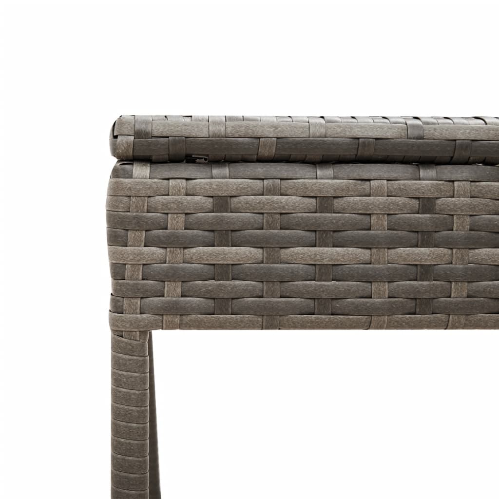 Ligbedden 2 st met tafel poly rattan grijs