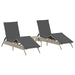 Ligbedden 2 st met tafel poly rattan lichtgrijs