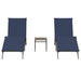Ligbedden 2 st met tafel poly rattan grijs (alleen VS)