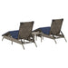 Ligbedden 2 st met tafel poly rattan grijs (alleen VS)