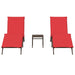 Ligstoelen 2 st met tafel poly rattan bruin (alleen VS)