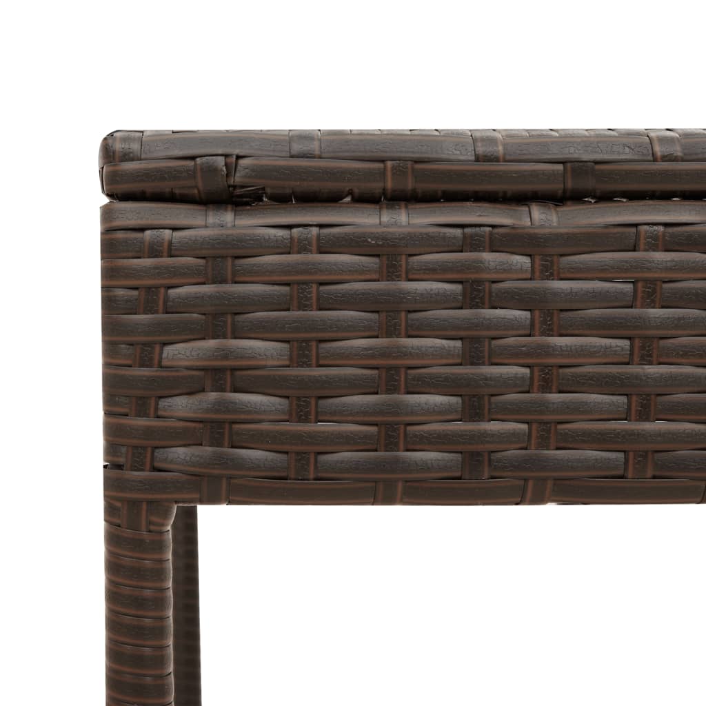Ligstoelen 2 st met tafel poly rattan bruin (alleen VS)