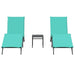 Ligbedden 2 st met tafel poly rattan zwart (alleen VS)