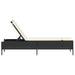 Ligbed met kussen poly rattan zwart