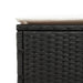 Ligbed met kussen poly rattan zwart