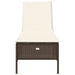 Ligbed met kussen poly rattan bruin