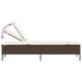Ligbed met kussen poly rattan bruin