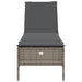 Ligbed met kussen poly rattan grijs