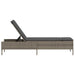 Ligbed met kussen poly rattan grijs