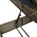 Ligbed met kussen poly rattan grijs