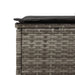 Ligbed met kussen poly rattan grijs