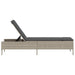 Ligbed met kussen poly rattan lichtgrijs