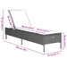 Ligbed met kussen poly rattan lichtgrijs