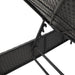 Ligbed met tafel en kussen poly rattan zwart