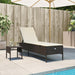 Ligbed met tafel en kussen poly rattan bruin