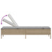 Ligbed met tafel en kussen poly rattan beige
