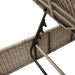 Ligbed met tafel en kussen poly rattan lichtgrijs